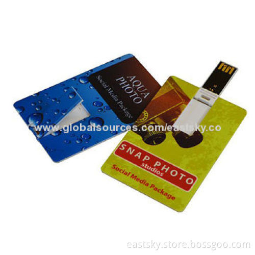 Promotional Business Card Style USB, Free Charge of Customized Pictures Printing